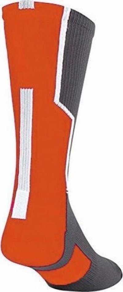 TCK Player ID Number Single Crew Sock (NOT a Pair) - Gray Org Wh - HIT a Double