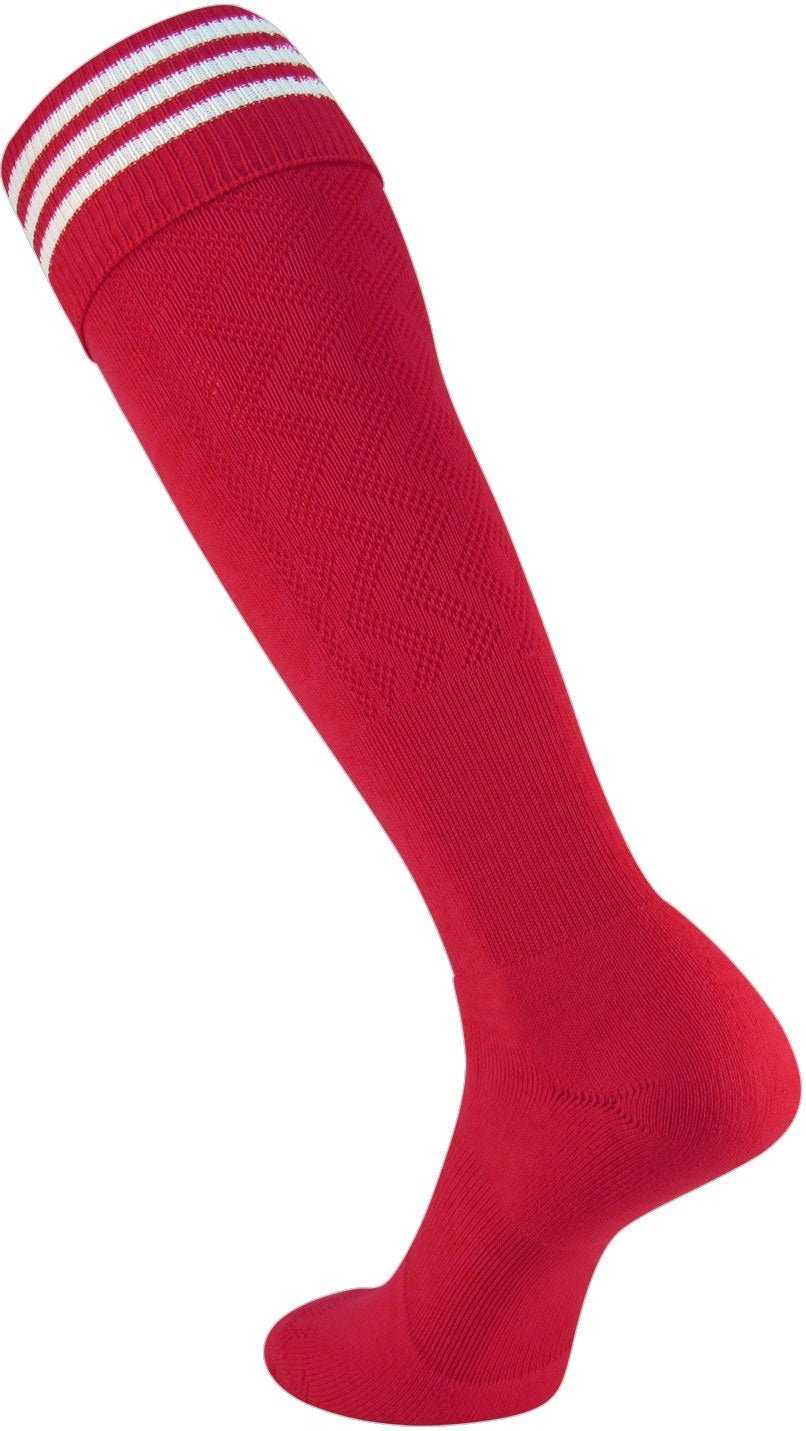TCK Premier 3-Stripe Soccer Socks - Scarlet White - HIT a Double