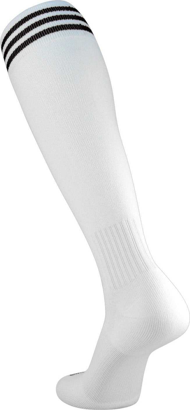 TCK Premier 3-Stripe Soccer Socks - White Black - HIT a Double