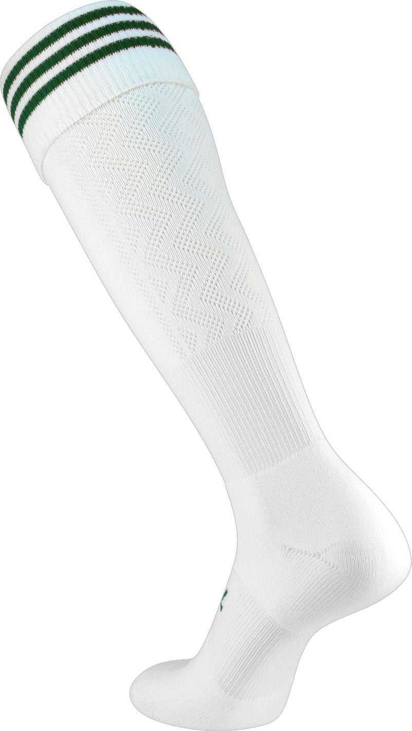 TCK Premier 3-Stripe Soccer Socks - White Dark Green - HIT a Double