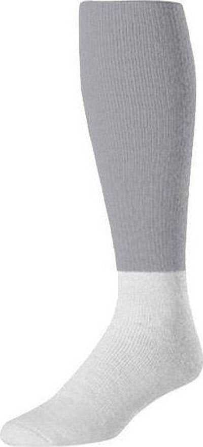 TCK Pro Colored Top / White Football Socks - Grey White - HIT a Double