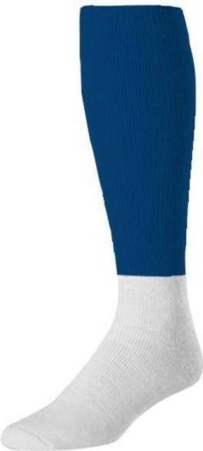 TCK Pro Colored Top / White Football Socks - Navy White - HIT a Double