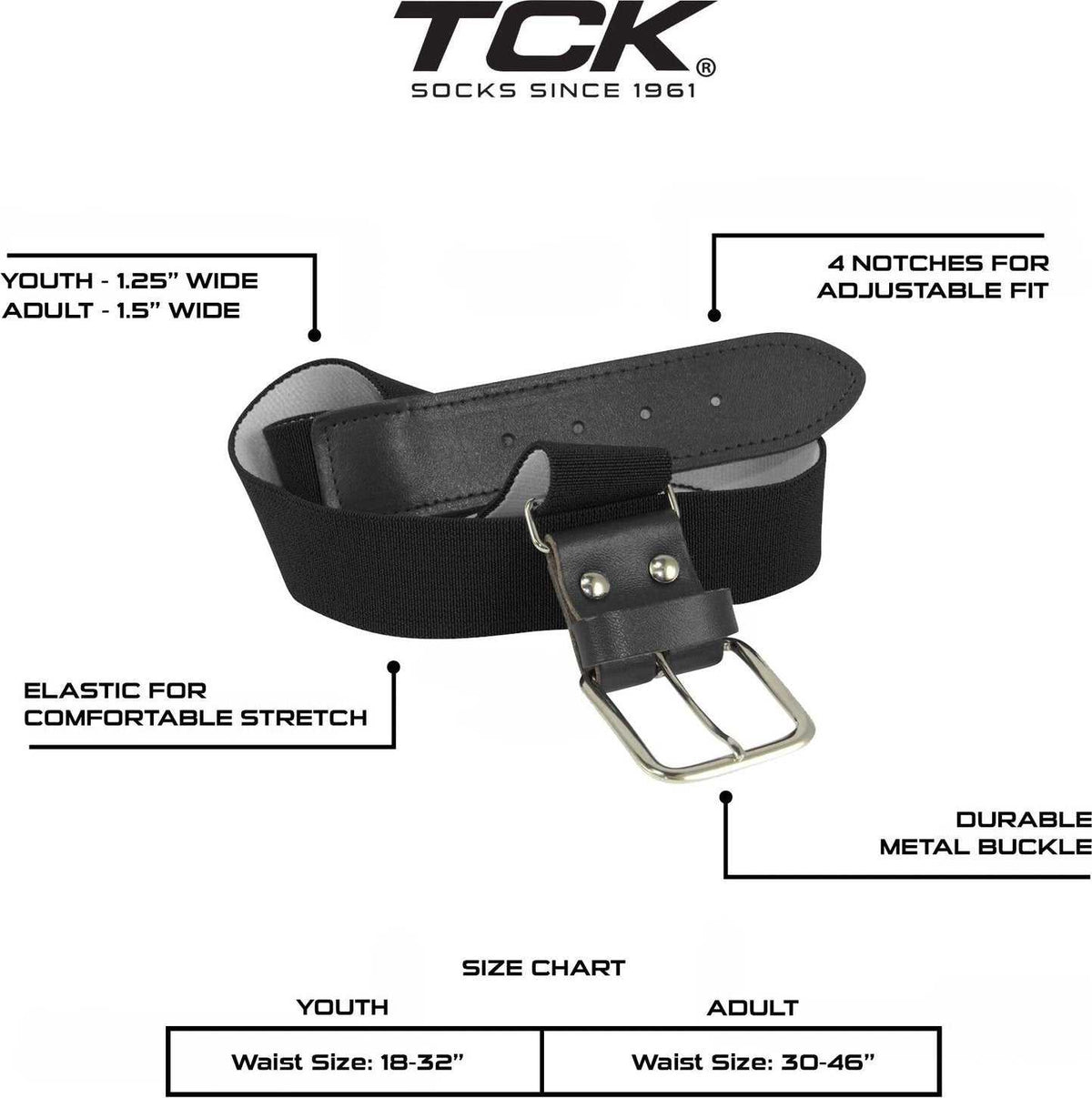 TCK Pro Line Belt Knee High Sock Combo - Black - HIT a Double