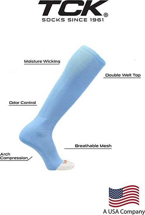 TCK Pro Line Belt Knee High Sock Combo - Columbia Blue - HIT a Double