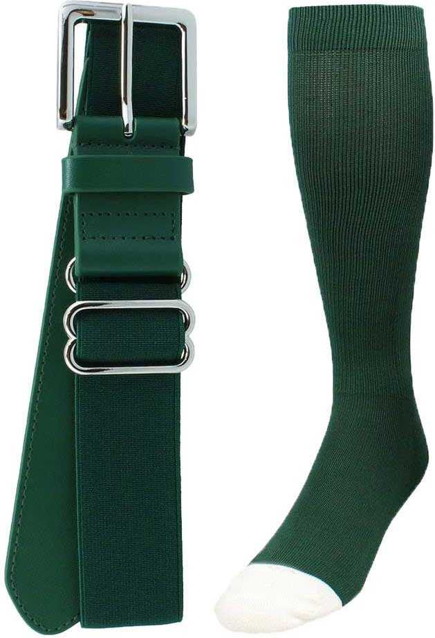 TCK Pro Line Belt Knee High Sock Combo - Dark Green - HIT a Double