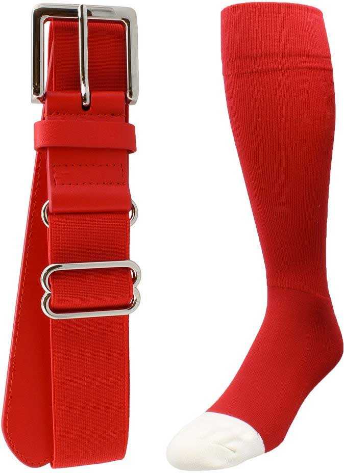 TCK Pro Line Belt Knee High Sock Combo - Scarlet - HIT a Double
