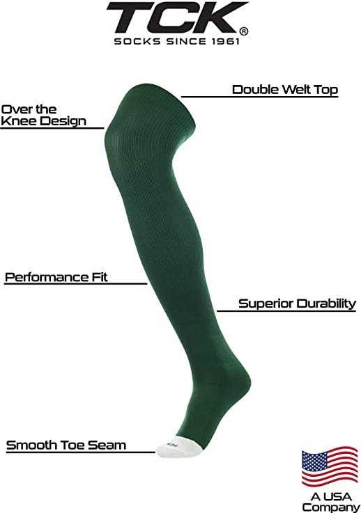 TCK Prosport Over the Knee Baseball Socks - Dark Green - HIT a Double