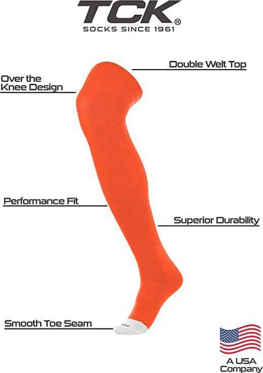 TCK Prosport Over the Knee Baseball Socks - Orange - HIT a Double