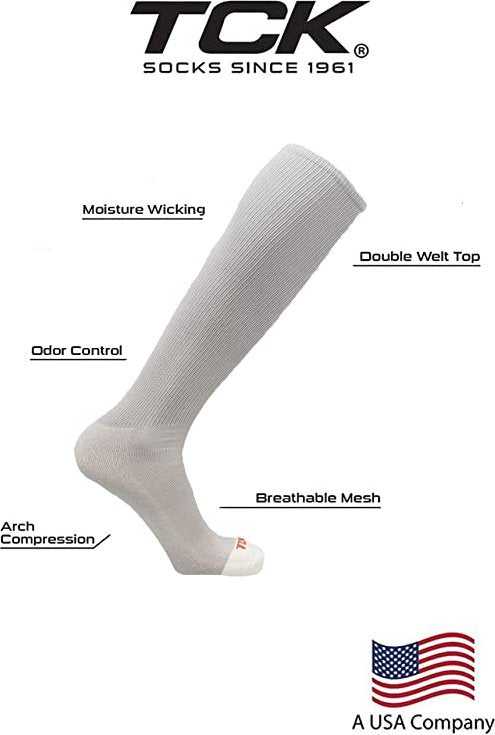 TCK Prosport Performance Knee High Tube Socks - Gray - HIT a Double
