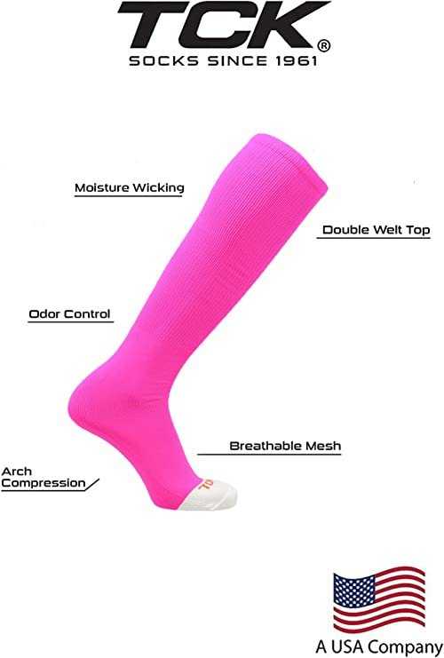 TCK Prosport Performance Knee High Tube Socks - Hot Pink - HIT a Double