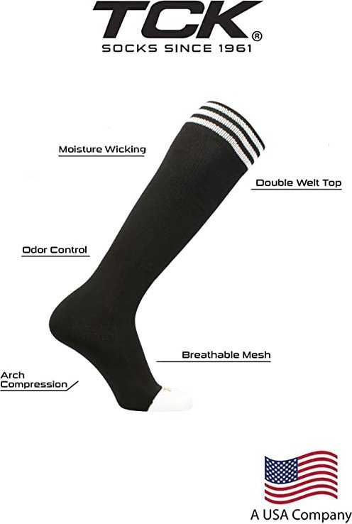 TCK Prosport Striped Knee High Tube Socks - Black White - HIT a Double