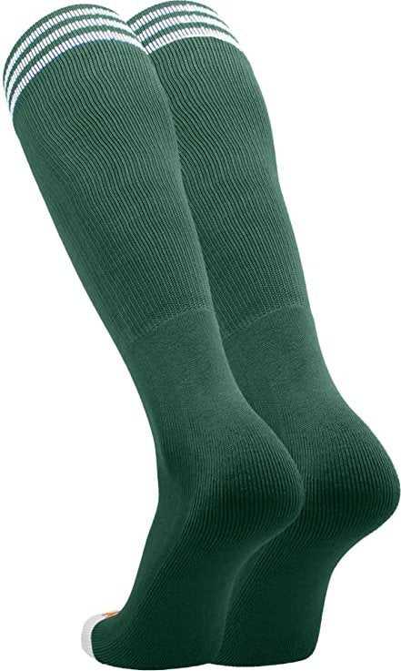 TCK Prosport Striped Knee High Tube Socks - Dark Green White - HIT a Double - 1