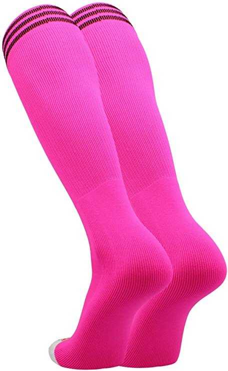 TCK Prosport Striped Knee High Tube Socks - Hot Pink Black - HIT a Double