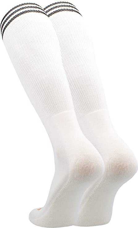 TCK Prosport Striped Knee High Tube Socks - White Black - HIT a Double