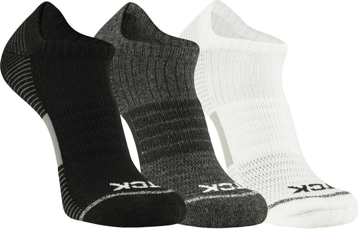 TCK Repreve Low Cut Socks (3 pk, 1 pair of each color) - Black Graphite White - HIT a Double