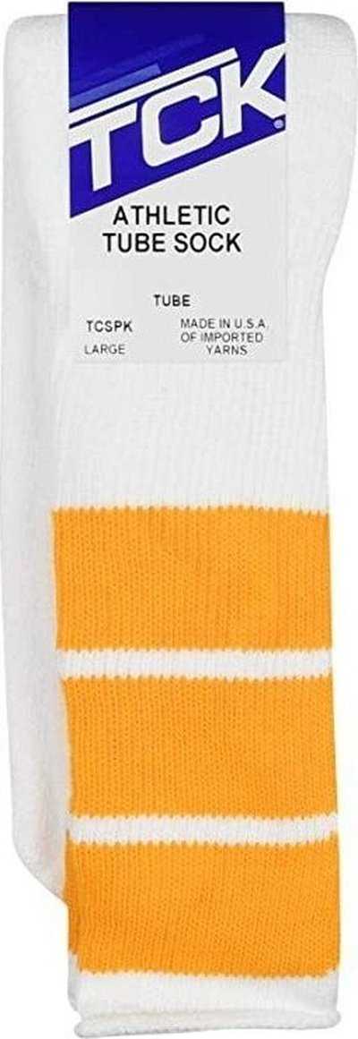 TCK Retro 3-Stripe Knee High Multisport Tube Socks - White Gold - HIT a Double