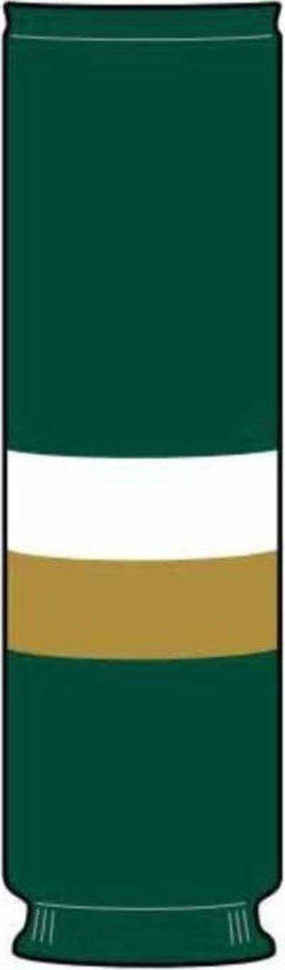 TCK Rib Knit Hockey Sock - DAL Dark Green White Gold - HIT a Double
