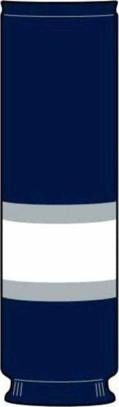 TCK Rib Knit Hockey Sock - EDM Navy Grey White - HIT a Double