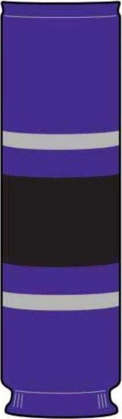 TCK Rib Knit Hockey Sock - LOS Purple Gray Black - HIT a Double