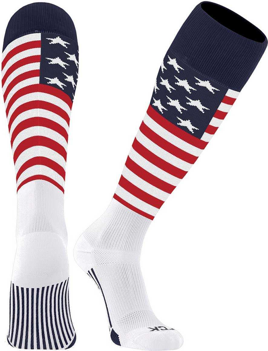 TCK Stars and Stripes Knee High Socks - Red White Blue - HIT a Double