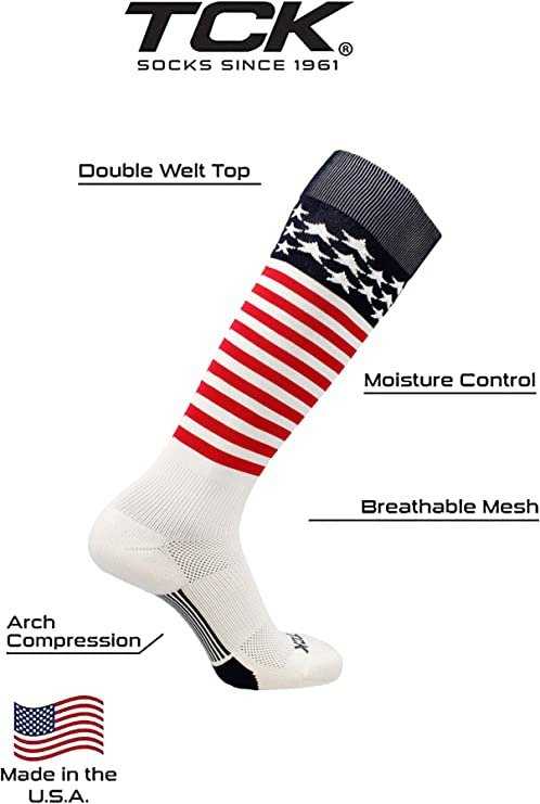 TCK Stars and Stripes Knee High Socks - Red White Blue - HIT a Double