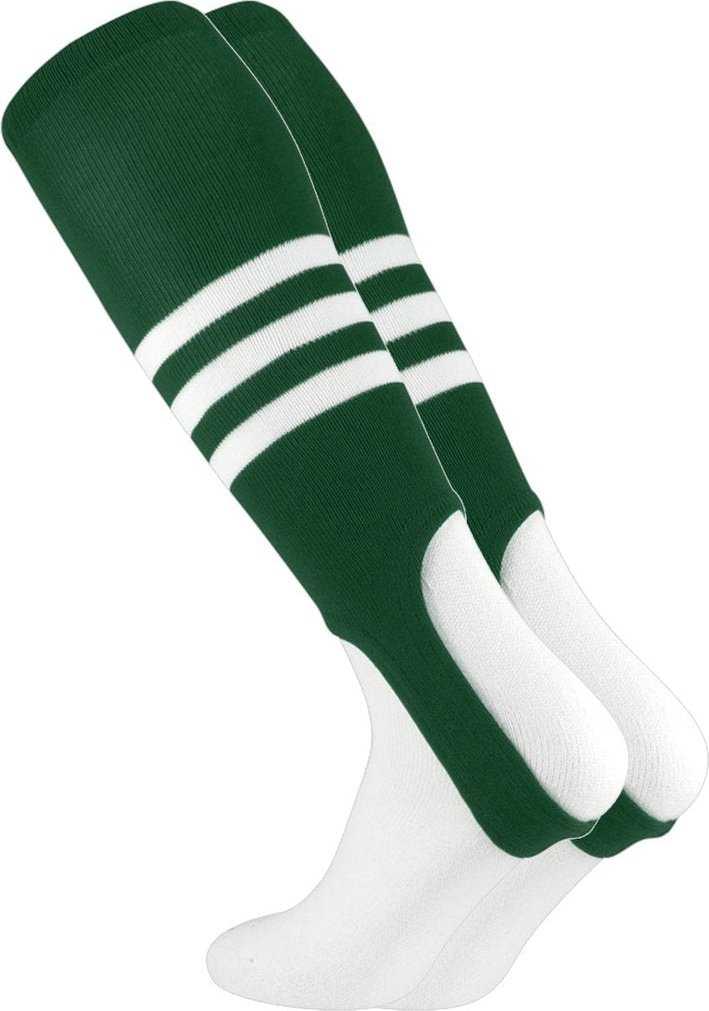 TCK Stirrups with 3 White Stripes - Forest White - HIT a Double