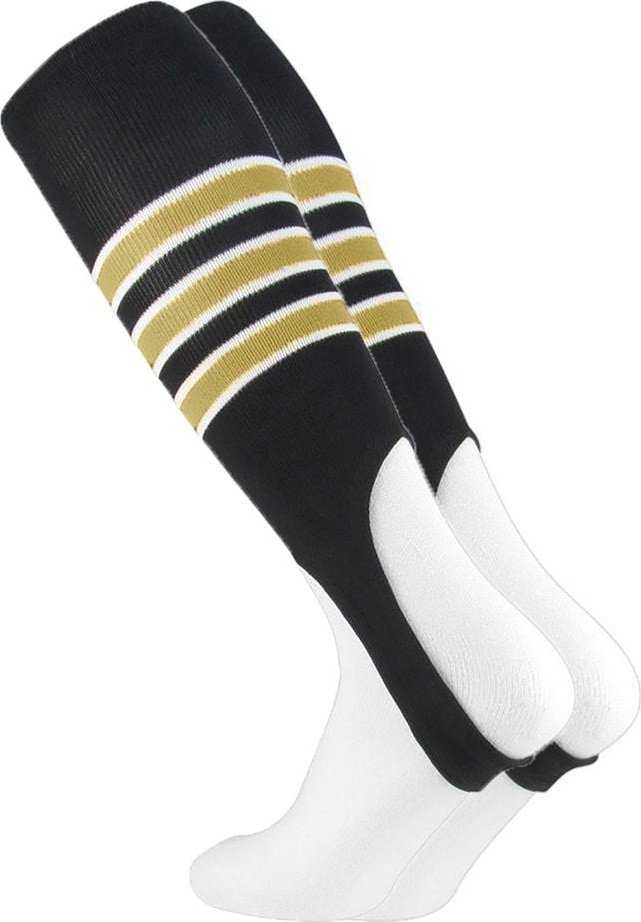 TCK Stirrups with Stripes - Black White Vegas Gold - HIT a Double