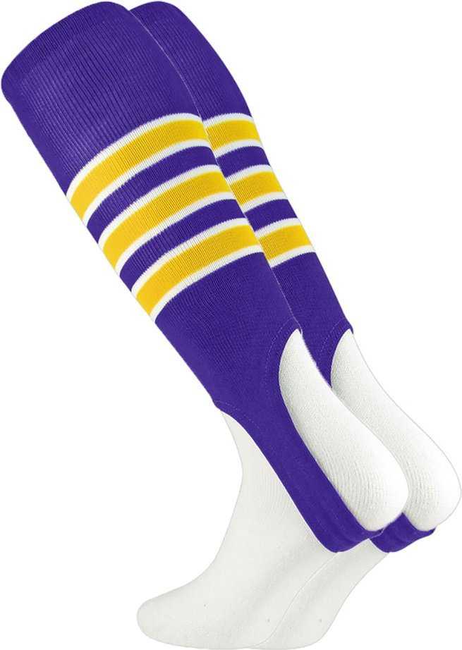 TCK Stirrups with Stripes - Purple White Gold - HIT a Double