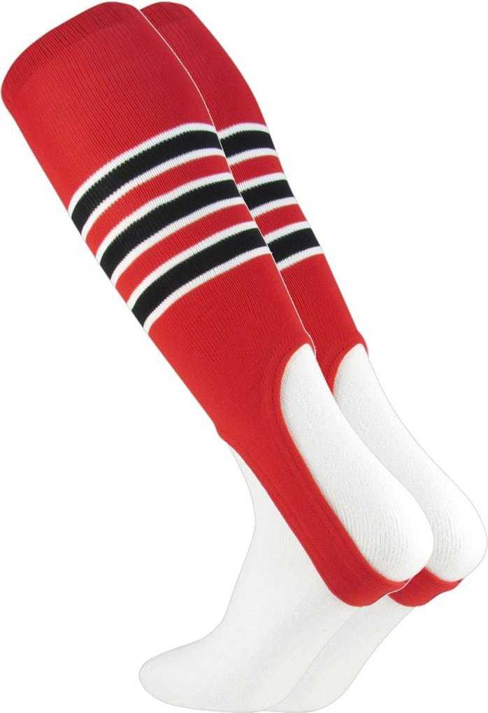 TCK Stirrups with Stripes -Scarlet White Black - HIT a Double