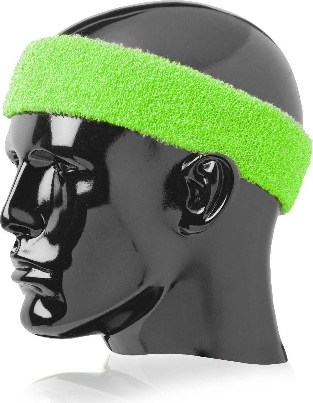 TCK Terry Headband 2" Wide Wide - Neon Green - HIT a Double