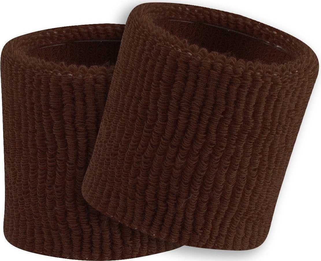 TCK Terry Wristbands 3.5&quot; Wide - Brown - HIT a Double