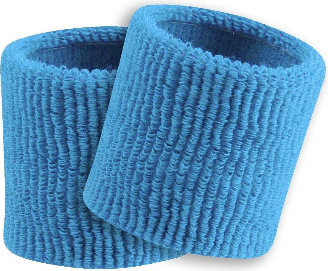 TCK Terry Wristbands 3.5&quot; Wide - Columbia Blue - HIT a Double