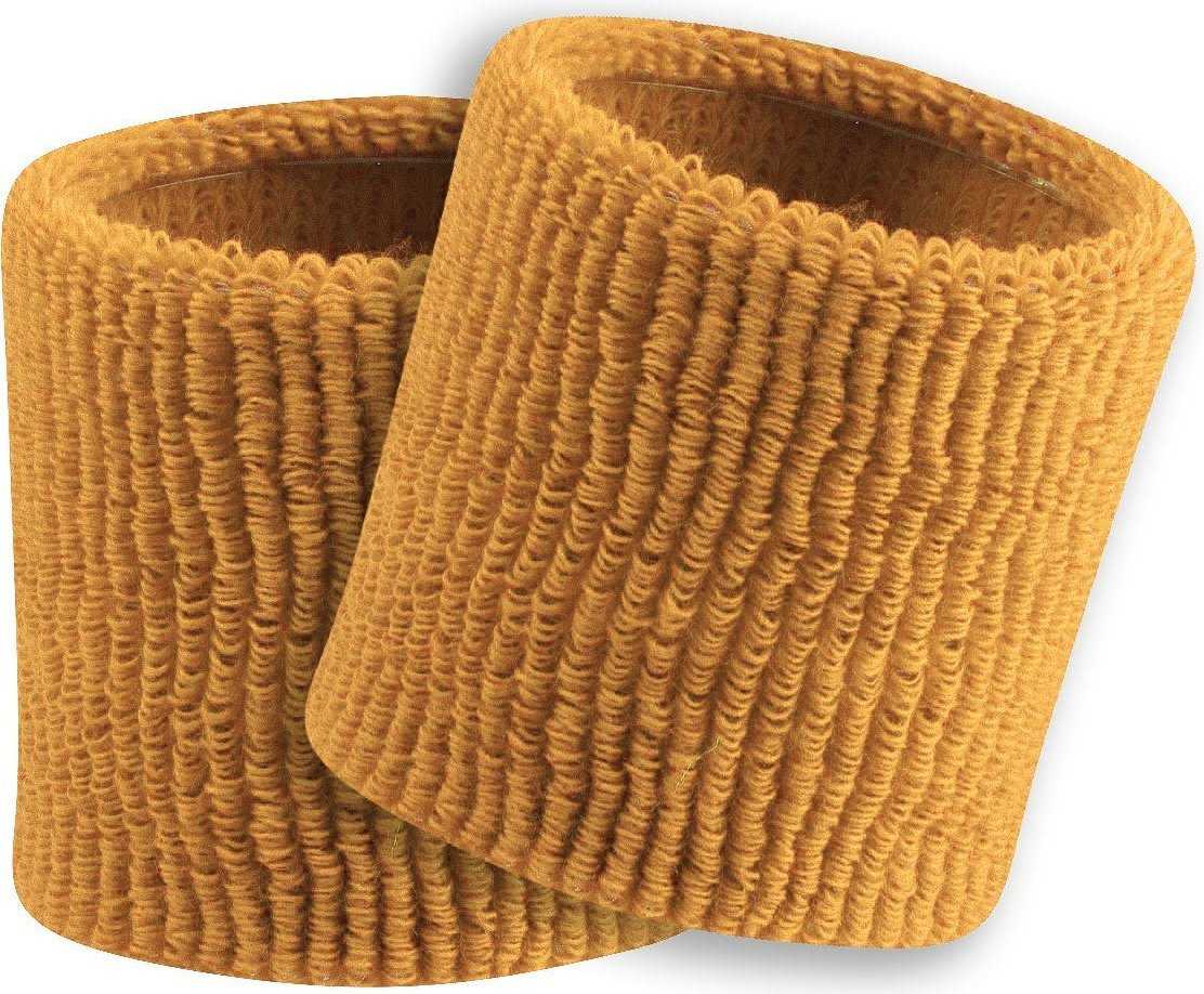 TCK Terry Wristbands 3.5&quot; Wide - Dark Gold - HIT a Double