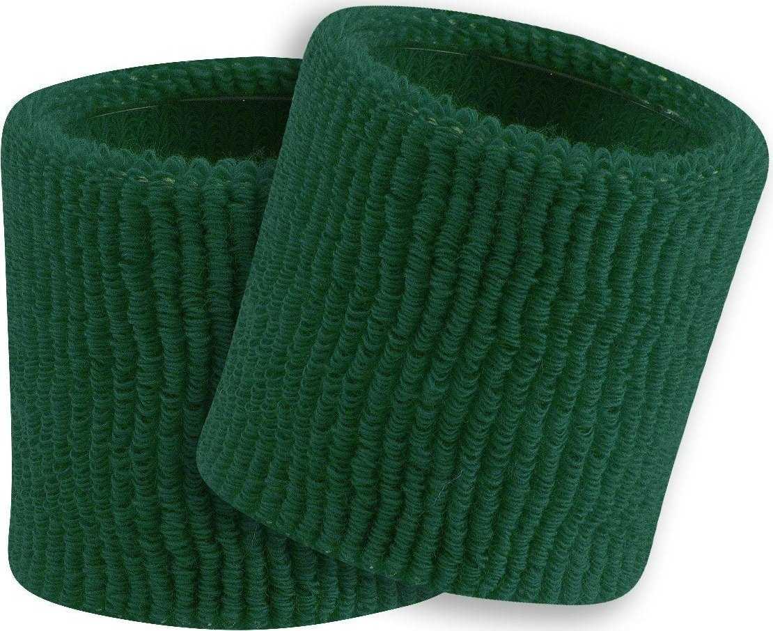 TCK Terry Wristbands 3.5&quot; Wide - Dark Green - HIT a Double