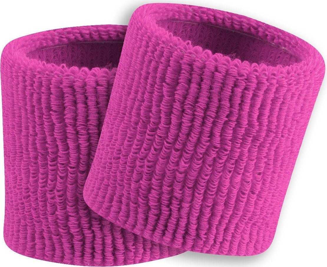 TCK Terry Wristbands 3.5&quot; Wide - Fuchsia - HIT a Double
