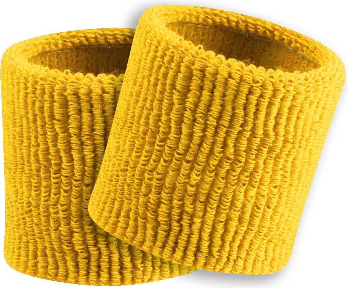 TCK Terry Wristbands 3.5" Wide - Gold - HIT a Double
