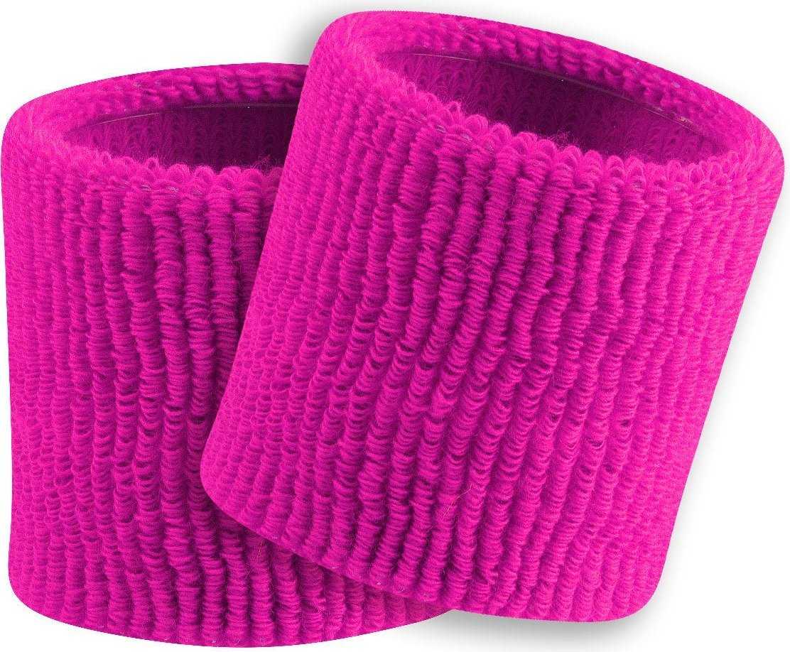 TCK Terry Wristbands 3.5&quot; Wide - Hot Pink - HIT a Double