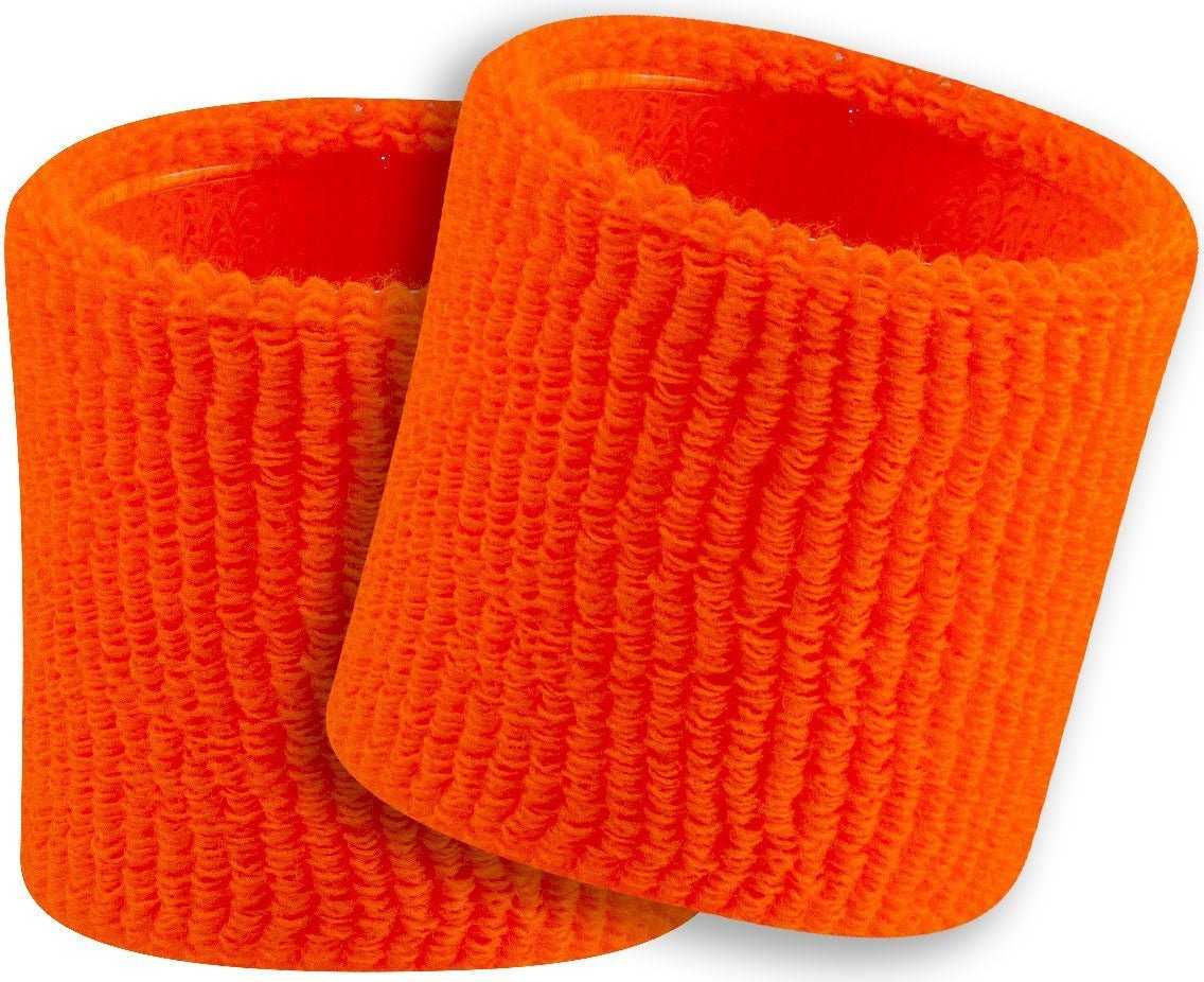 TCK Terry Wristbands 3.5&quot; Wide - Neon Orange - HIT a Double