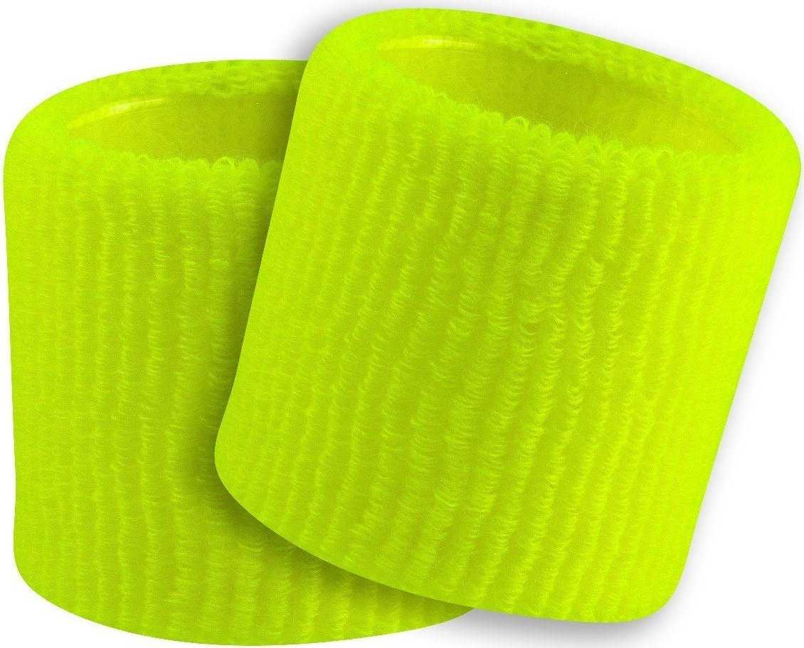 TCK Terry Wristbands 3.5&quot; Wide - Neon Yellow - HIT a Double