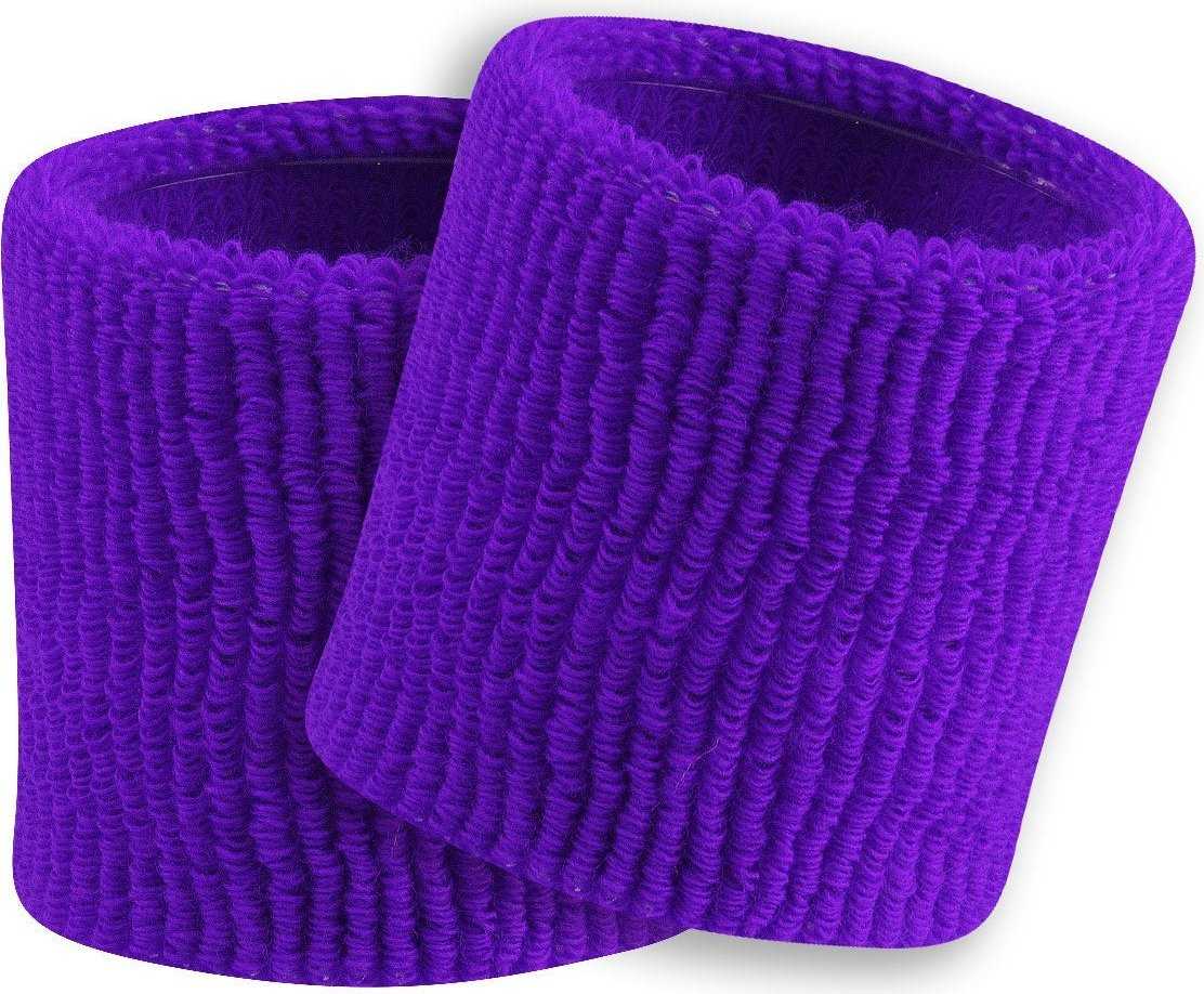 TCK Terry Wristbands 3.5&quot; Wide - Purple - HIT a Double