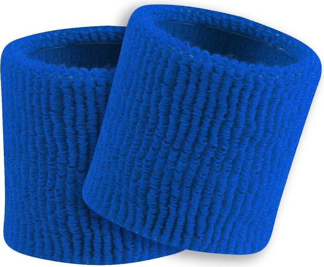 TCK Terry Wristbands 3.5&quot; Wide - Royal - HIT a Double