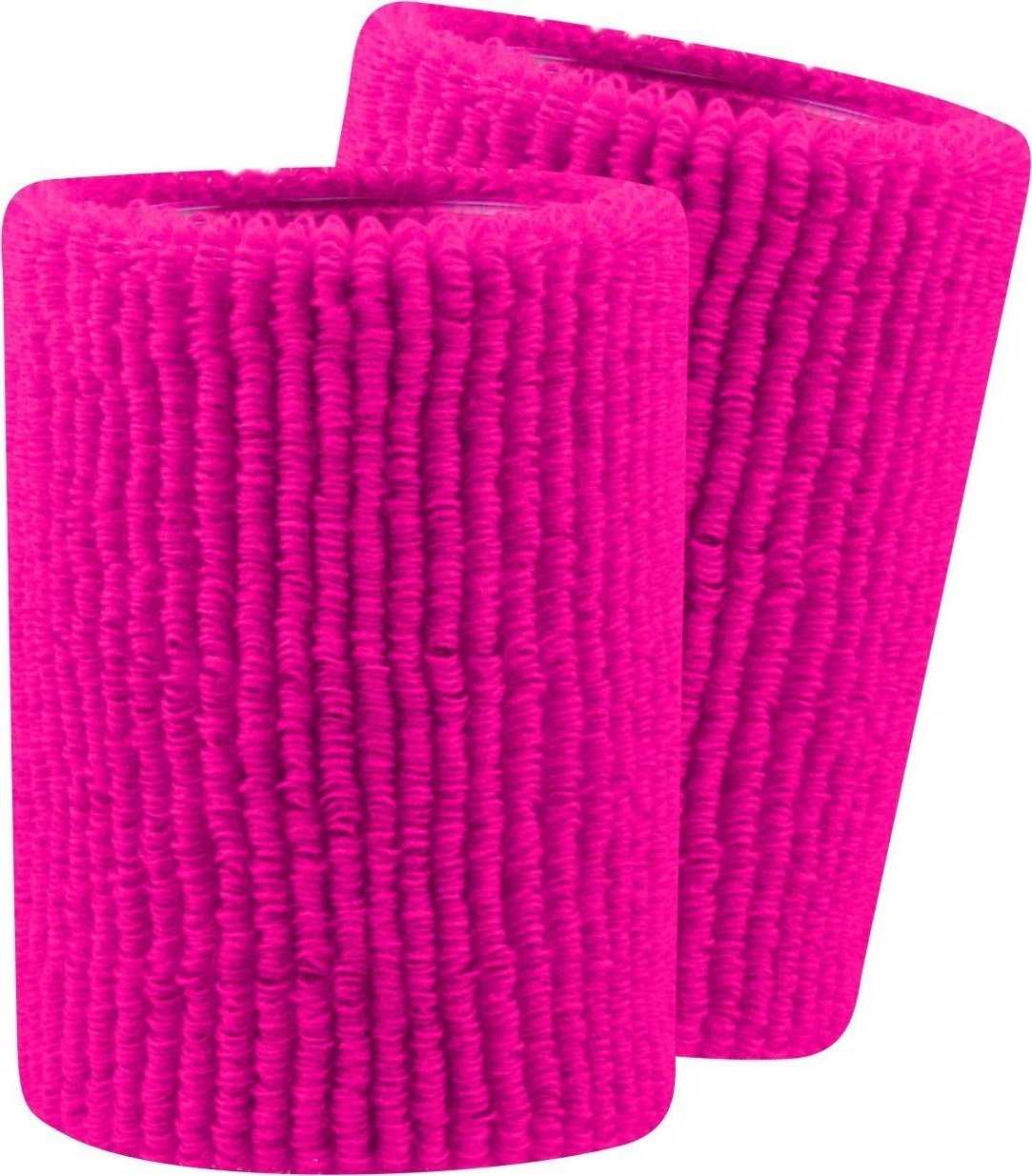 TCK Terry Wristbands 5&quot; Wide - Hot Pink - HIT a Double