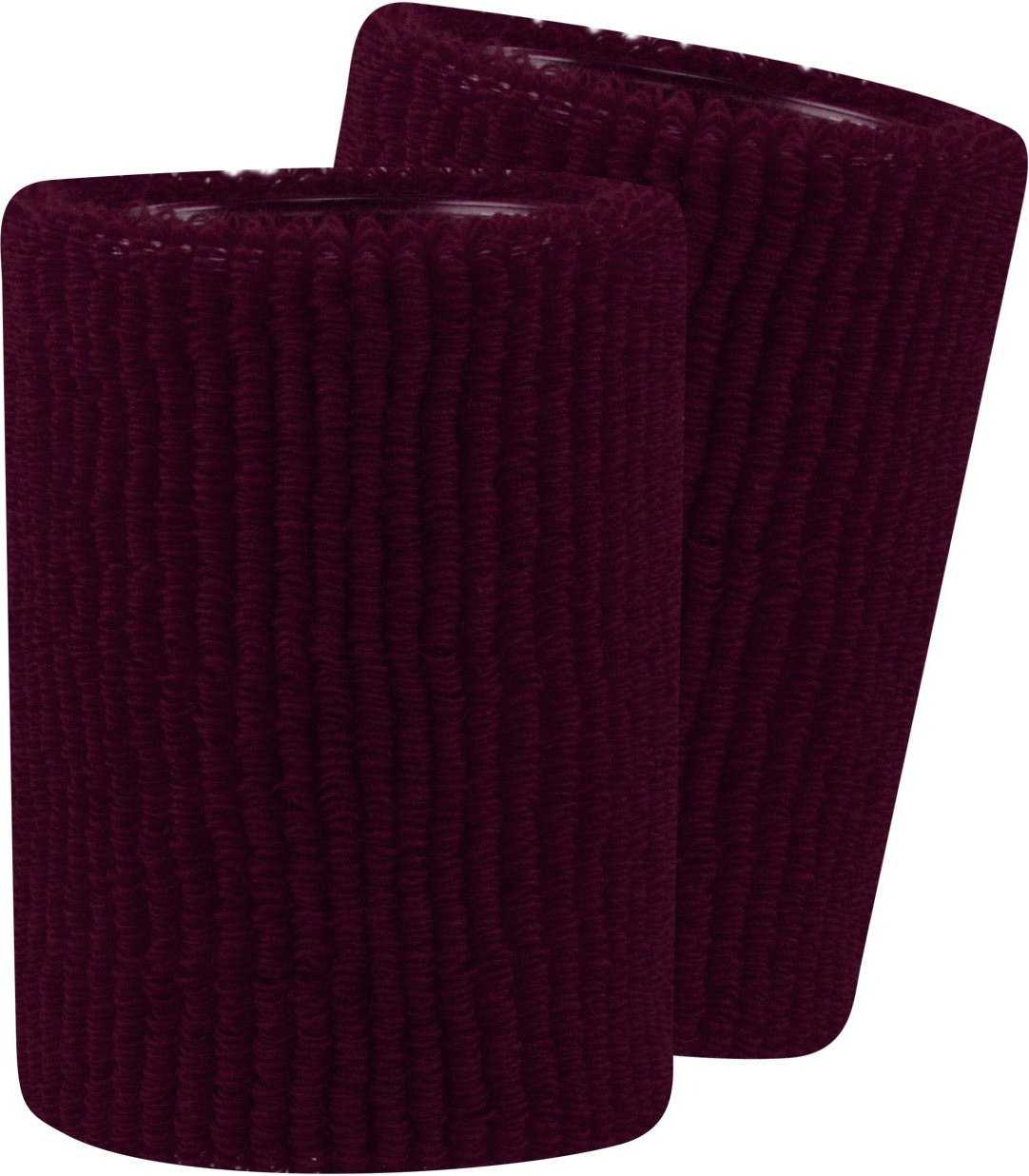 TCK Terry Wristbands 5&quot; Wide - Maroon - HIT a Double