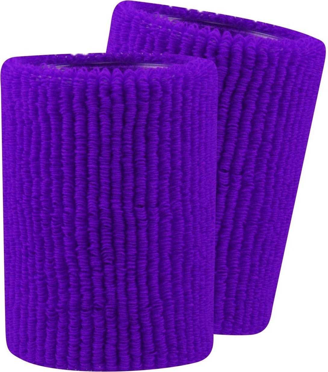 TCK Terry Wristbands 5&quot; Wide - Purple - HIT a Double