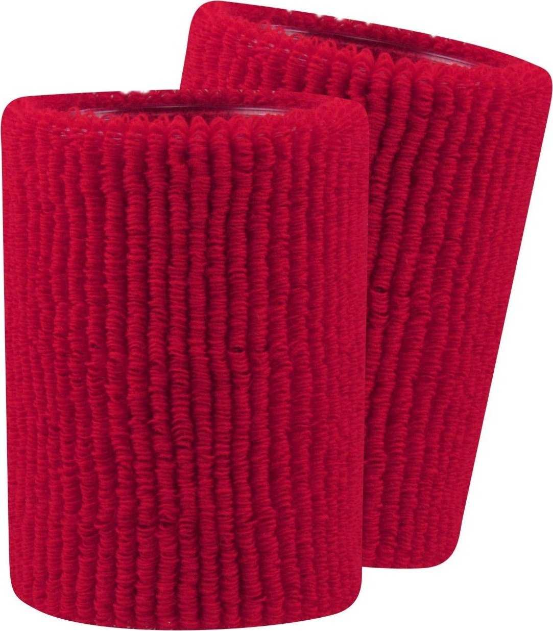 TCK Terry Wristbands 5&quot; Wide - Scarlet - HIT a Double