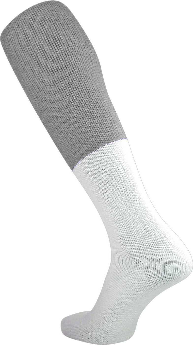 TCK Varsity Football 2-Color Tube Socks - Gray White - HIT a Double