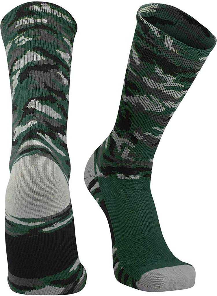 TCK Woodland Camo Crew Socks - Green Camo - HIT a Double