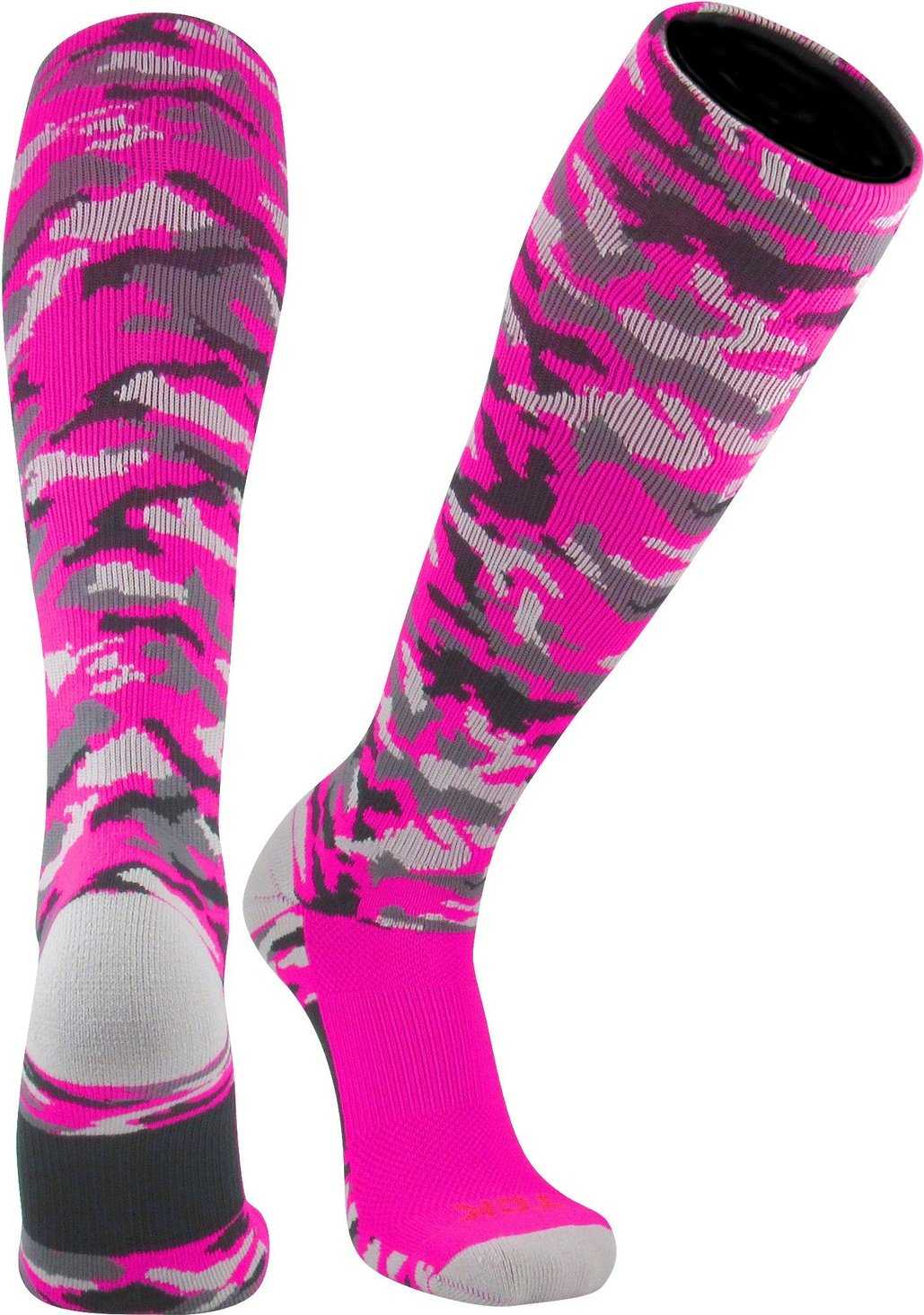 TCK Woodland Camo Knee High Socks - Hot Pink Camo - HIT a Double