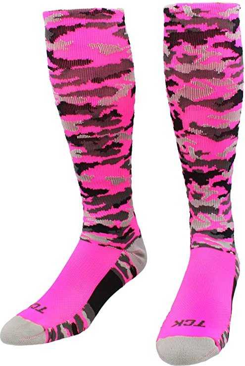 TCK Woodland Camo Knee High Socks - Hot Pink Camo - HIT a Double