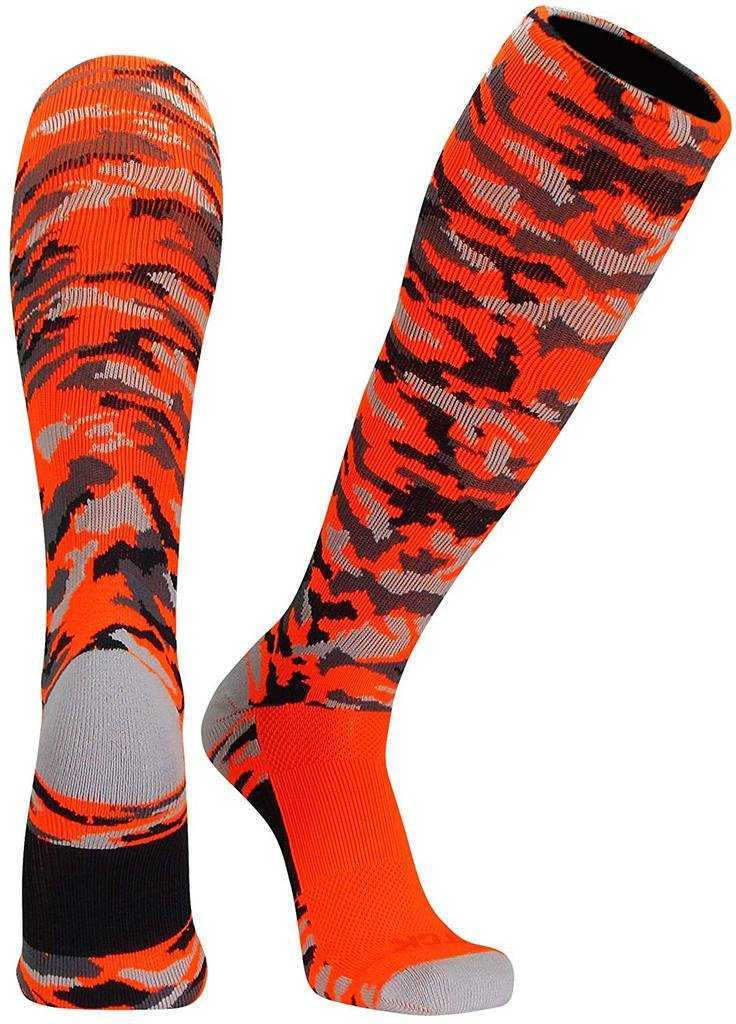 TCK Woodland Camo Knee High Socks - Orange Camo - HIT a Double
